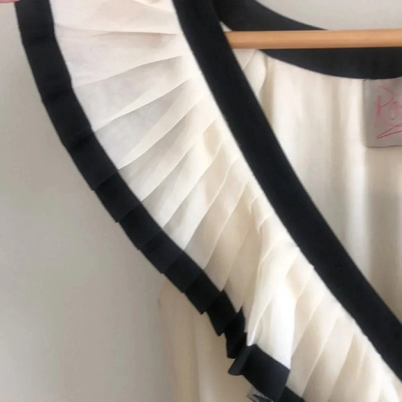 FOREVER 21| Rory Beca cream and black pleated dress Y2K - Picture 2 of 8